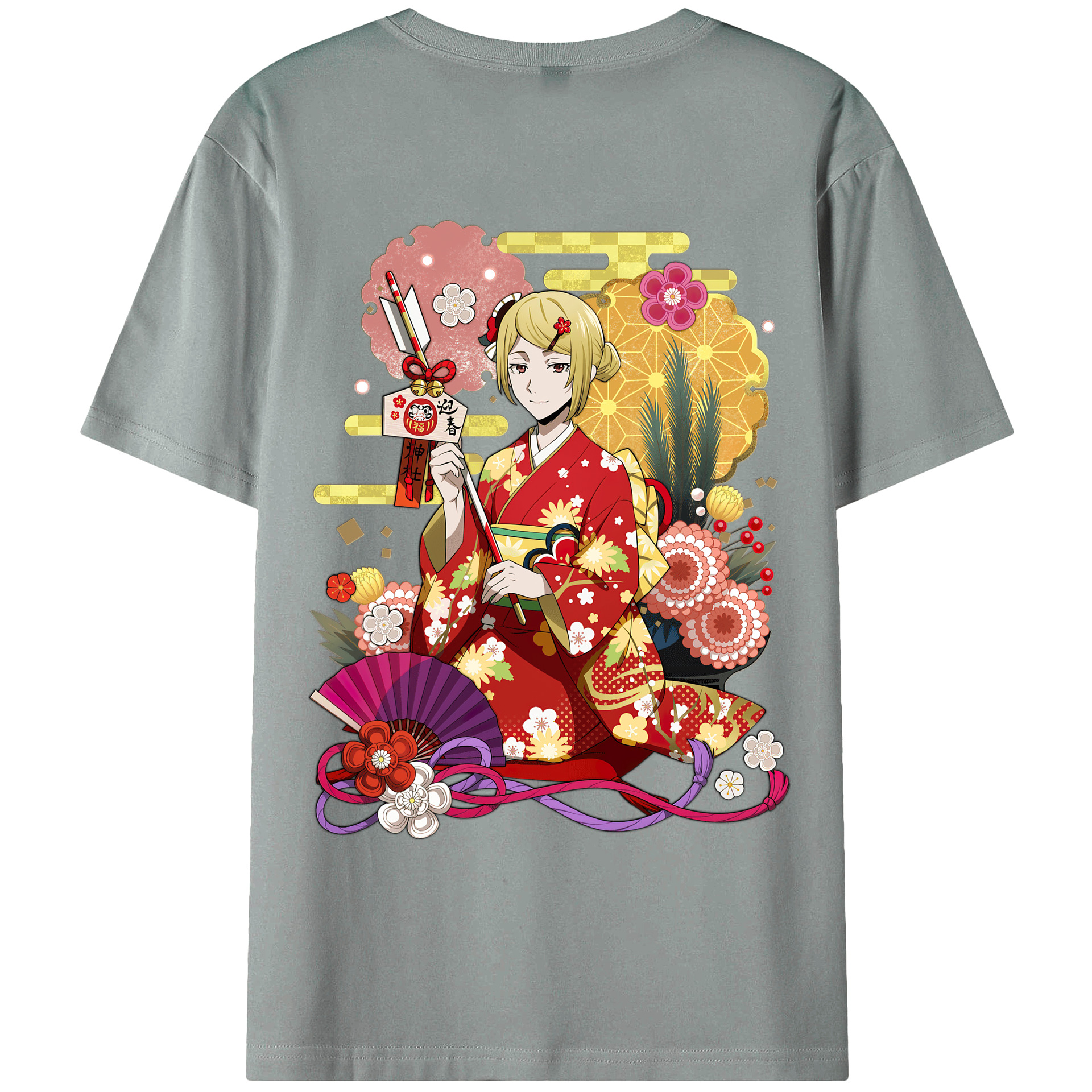 （画像用） 文豪ストレイドッグス Bungo Stray Dogs 綿100％ メンズ半袖Tシャツ（バックプリント） 通気性